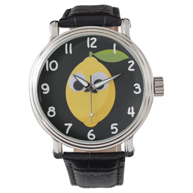Reloj De Pulsera Carácter limón lindo con ojos googly (Anverso)