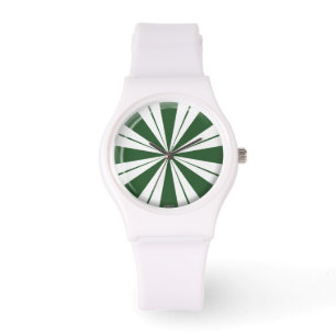 Reloj De Pulsera Caramelo de la raya de la menta verde
