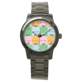 Reloj De Pulsera Caras de bloques de monstruo sonrientes