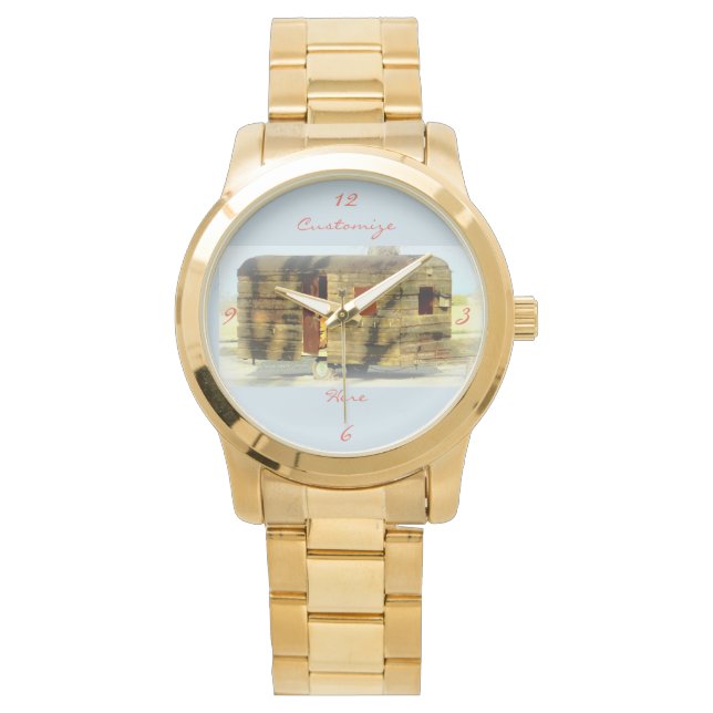 Reloj De Pulsera Caravana de madera clásica de época (Anverso)
