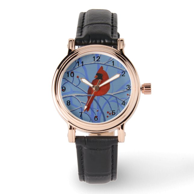 Reloj De Pulsera Cardenal de corazón alegre (Anverso)