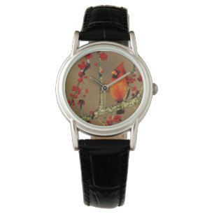 Reloj De Pulsera Cardenal norteño macho posado, IL