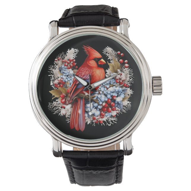 Reloj De Pulsera Cardenal rojo de Winter Wonderland (Anverso)
