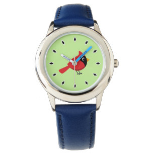 Reloj De Pulsera Cardenal rojo Personalizado con flores