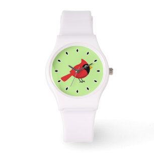 Reloj De Pulsera Cardenal rojo Personalizado con flores