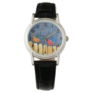 Reloj De Pulsera Cardenales en la cerca pintura - Arte original