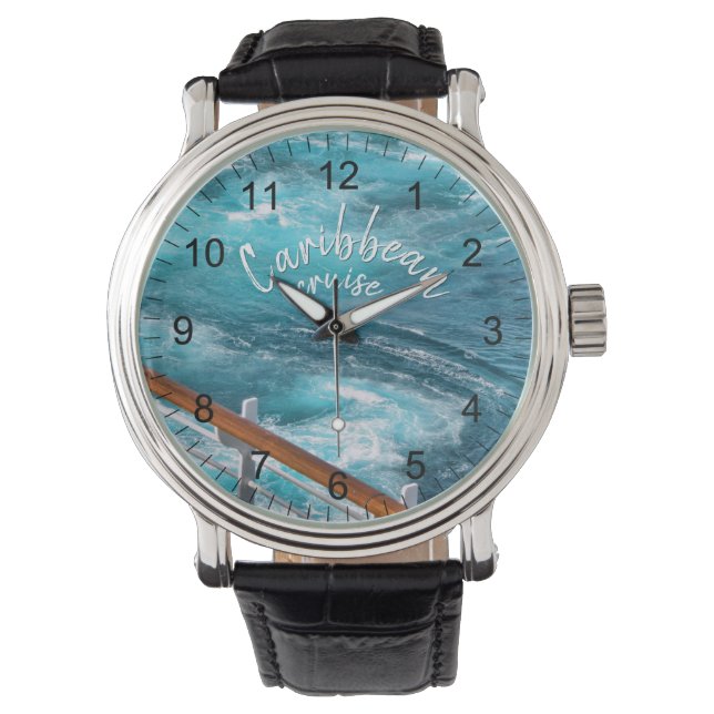 Reloj De Pulsera Caribe Cruise Turquesa Water Travel Photo (Anverso)