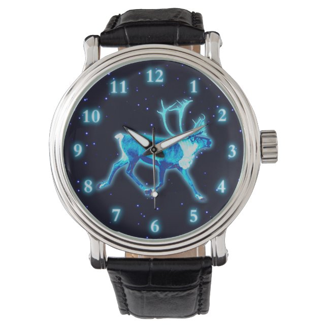 Reloj De Pulsera Caribú azul (reno) (Anverso)