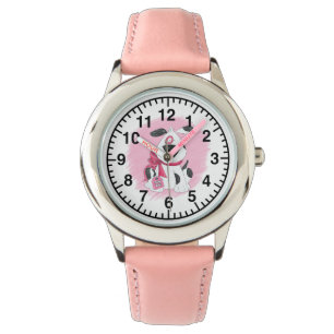 Reloj De Pulsera Caricatura en blanco y negro Perro buen Chica con 