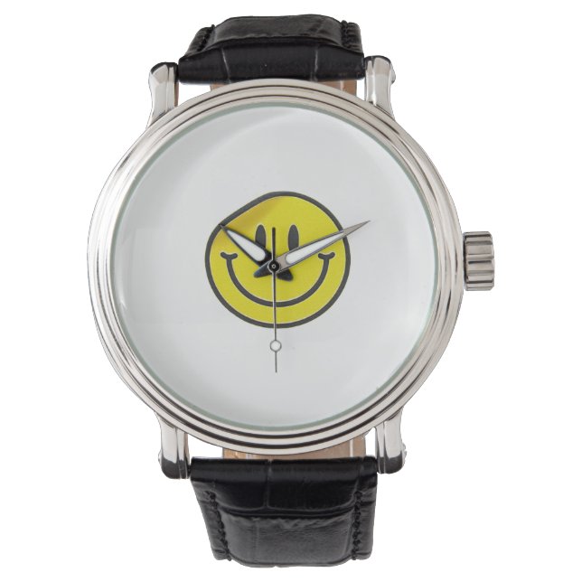 Reloj De Pulsera Carita Sonriente amarilla (Anverso)