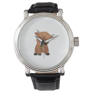 Reloj De Pulsera Carne Highland Cow y Dandelion Puff Classic T-Shir