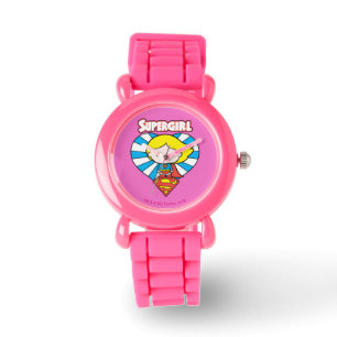 Reloj De Pulsera Carne y logotipo de la Superchica de la Cigüeña