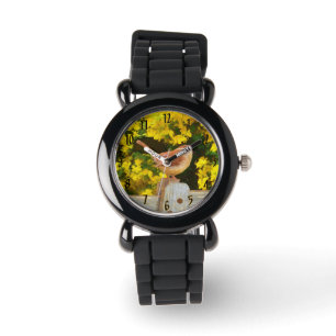 Reloj De Pulsera Carolina Wren Painting - Arte original de aves sil