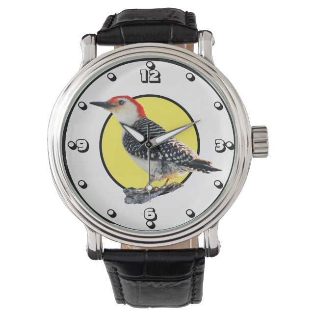 Reloj De Pulsera Carpintero de Vientre Rojo (Anverso)