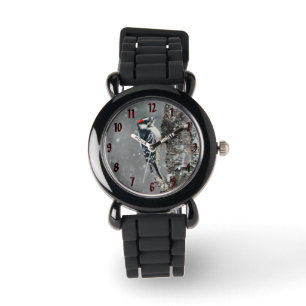 Reloj De Pulsera Carpintero lechoso en nieve - Fotografía original