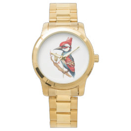 Reloj De Pulsera Carpintero rojo y azul