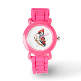 Reloj De Pulsera Carpintero rojo y azul