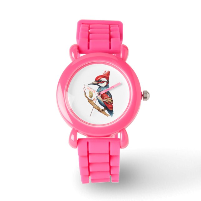 Reloj De Pulsera Carpintero rojo y azul (Anverso)