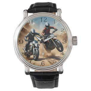 Reloj De Pulsera Carreras De Motocicletas Sucias En El Desierto,