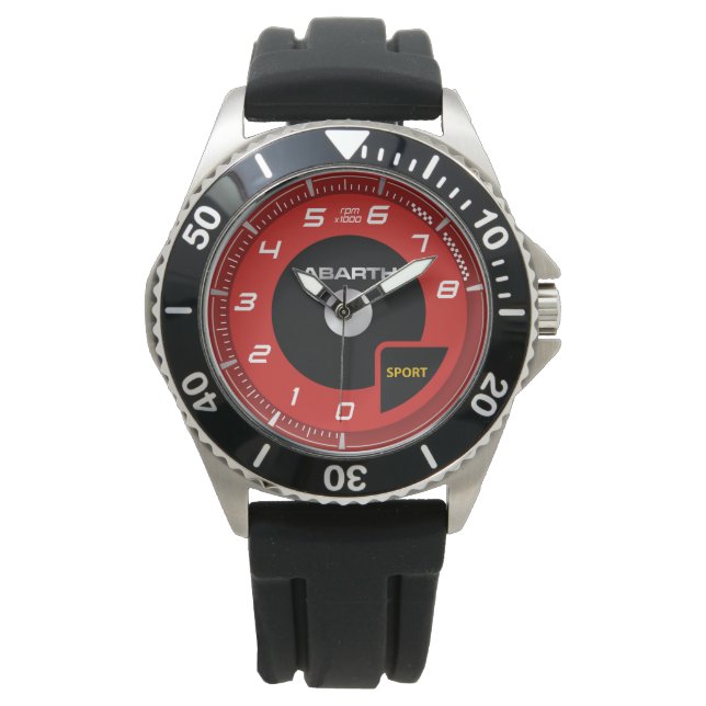 RELOJ DE PULSERA CARRERAS DEPORTIVA DE RPM ROJA Y NEGRA (Anverso)