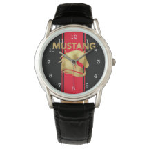 Carreras Roja de moda Stripes Gold Mustang