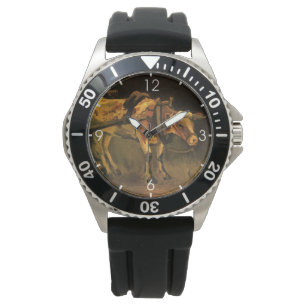 Reloj De Pulsera Carro con buey rojo y blanco (Vincent van Gogh)