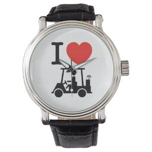 Reloj De Pulsera Carro de golf I Heart (Love)