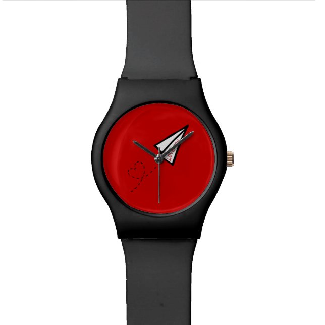 Reloj De Pulsera Carta de amor de avión de papel (De cerca)