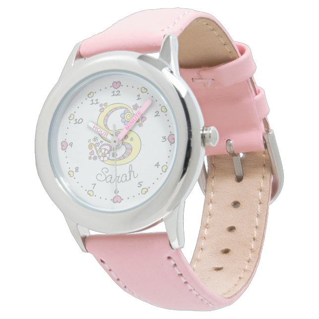 Reloj De Pulsera Carta de Monograma chica S art Sarah nombre (Angular)