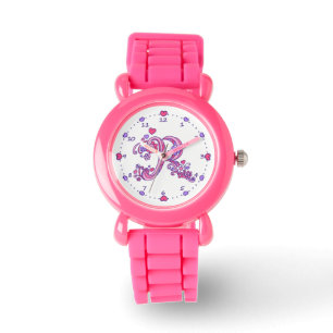 Reloj De Pulsera Carta R chicas personalizados en monograma rosa