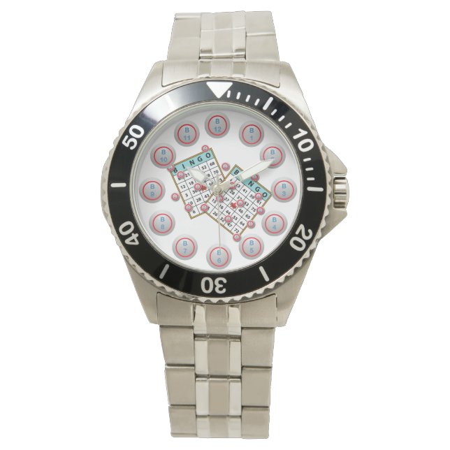 Reloj De Pulsera Cartas de Bingo y bolas (Anverso)