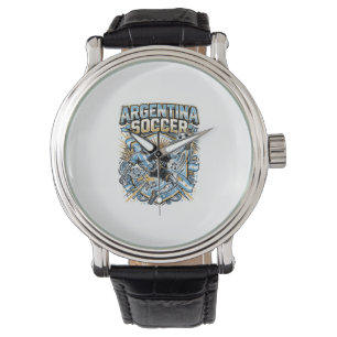 Reloj De Pulsera Cartel de Naciones Delantero Esqueleto Fútbol Arge