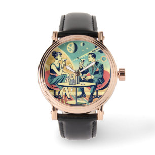 Reloj De Pulsera Carteles de viajes espaciales de Martini