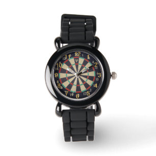 Reloj De Pulsera Cartón Con Dart En Bullseye,