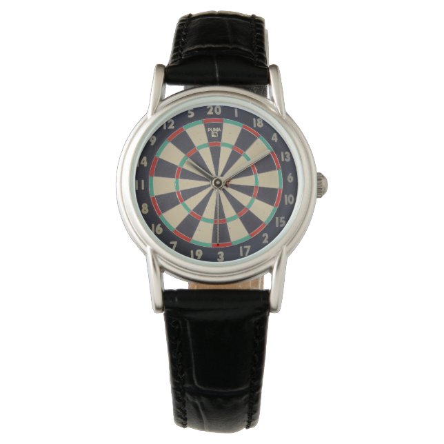 Reloj De Pulsera Cartón Con Dart En Bullseye, (Anverso)