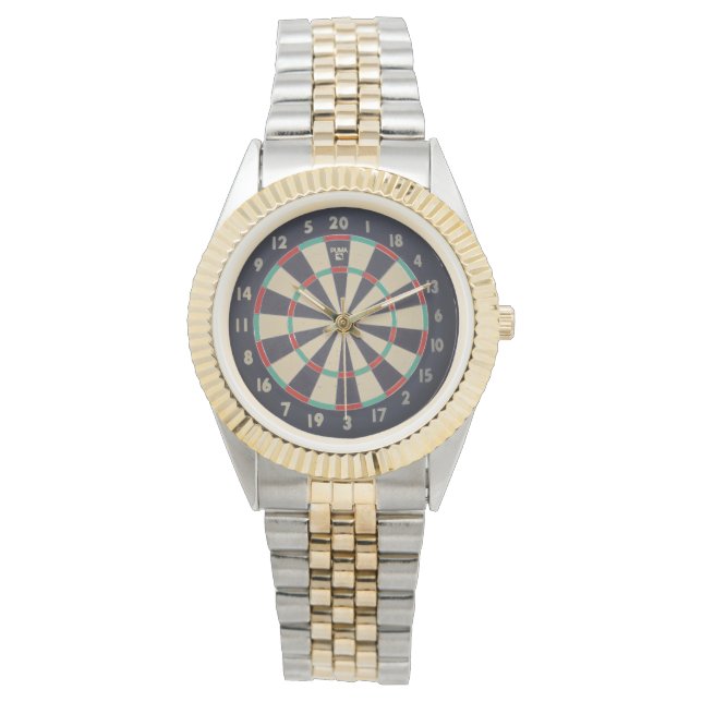 Reloj De Pulsera Cartón Con Dart En Bullseye, (Anverso)