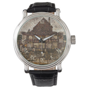 Reloj De Pulsera Casa con tejado de ripias por Egon Schiele
