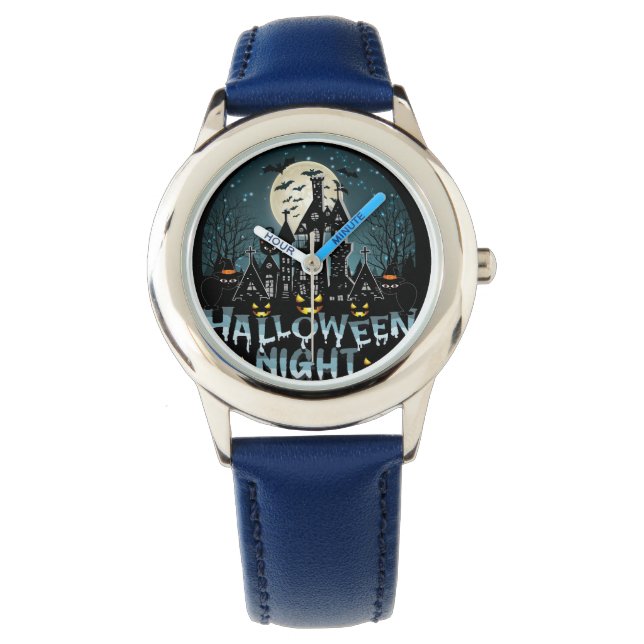 Reloj De Pulsera Casa embrujada, noche de Halloween de miedo (Anverso)