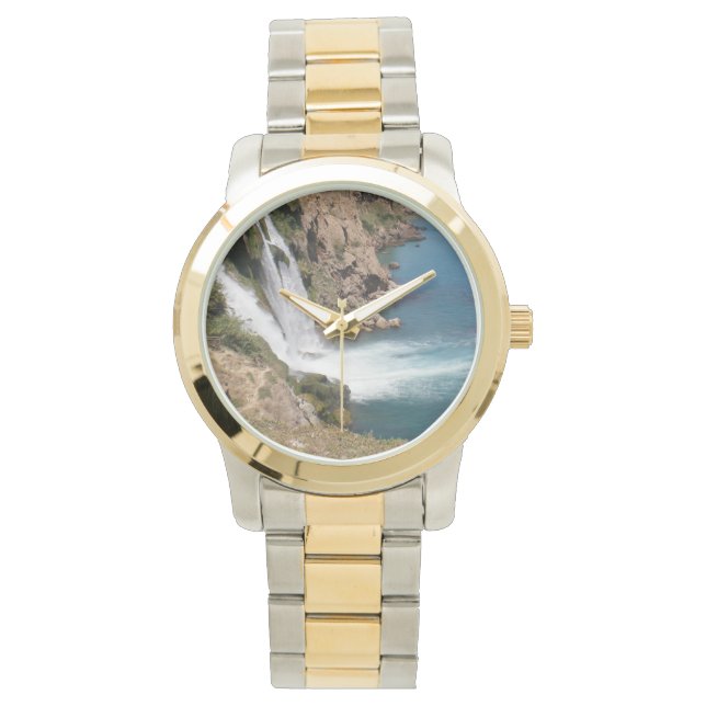 Reloj De Pulsera Cascada turca Duden con mar Mediterráneo (Anverso)