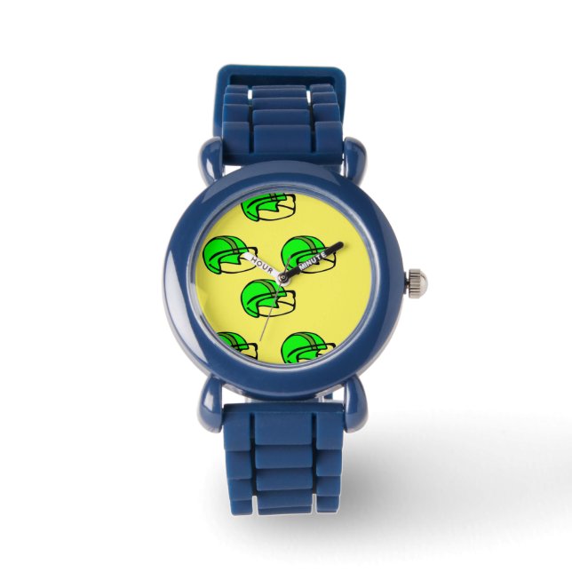 Reloj De Pulsera Casco de fútbol verde (Anverso)