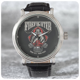 Reloj De Pulsera Casco del departamento de bomberos personalizado p