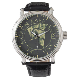 Reloj De Pulsera Casco Espartano Molon Labe Camuflaje Militar