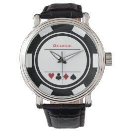 Reloj De Pulsera Casino Chip Las Vegas Blanco Negro