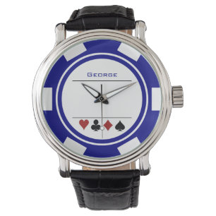 Reloj De Pulsera Casino Chip Las Vegas White Navy Blue