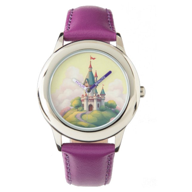 Reloj De Pulsera Castillo caprichoso con jardín verde (Anverso)