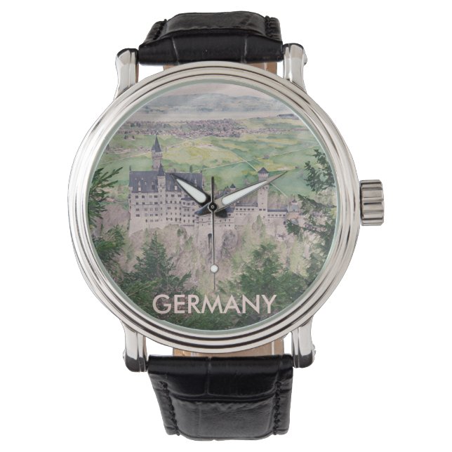 Reloj De Pulsera Castillo Retro Neuschwanstein en Alemania (Anverso)