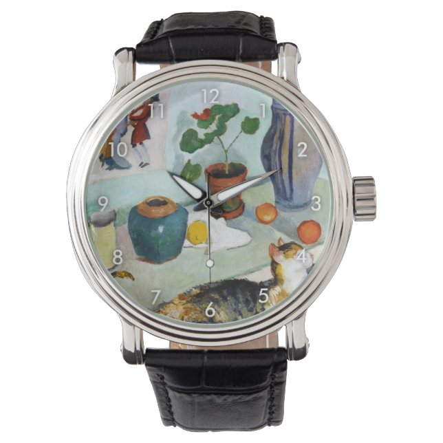 Reloj De Pulsera Cat and Still Life, August Macke (Anverso)