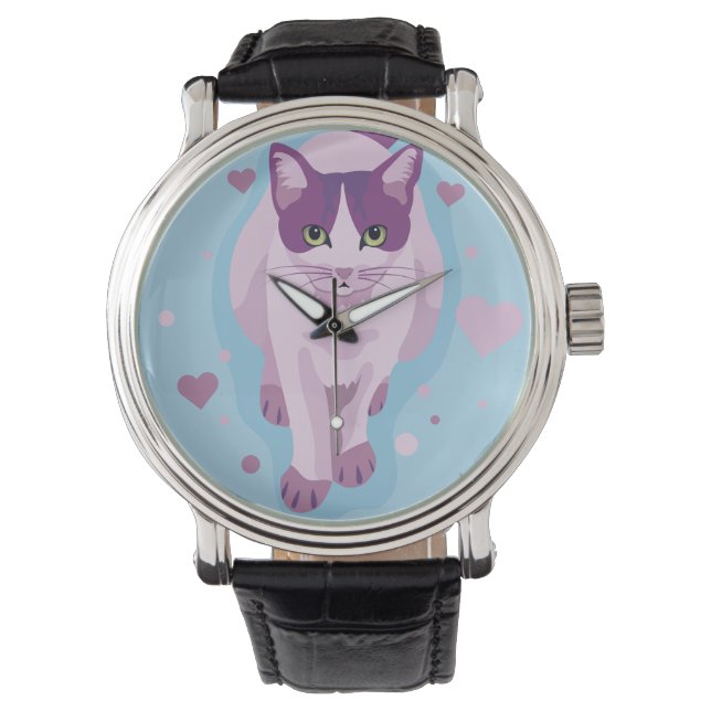 Reloj De Pulsera Cat, Kitty, Meow (Anverso)
