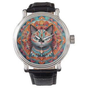Reloj De Pulsera Cat Mandala