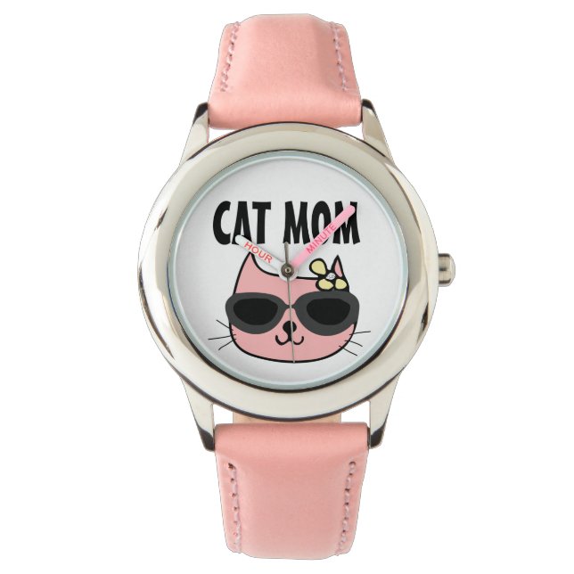 RELOJ DE PULSERA CAT MOM PINK WRIST WATCH (Anverso)